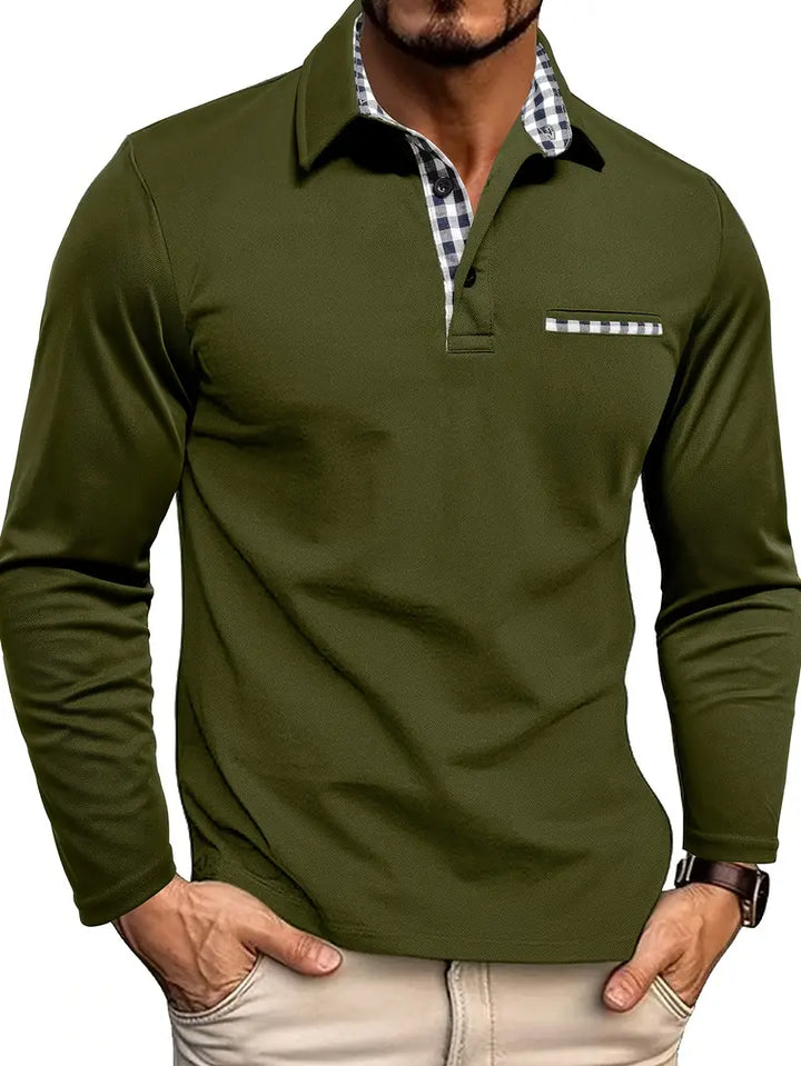 Simon | Slim Fit Long Sleeve Polo Shirt