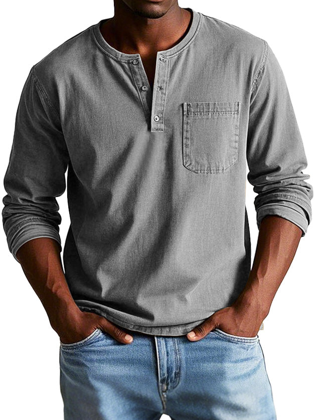 Brody | Vintage Henley Long Sleeve Shirt