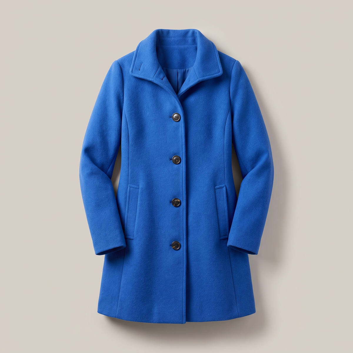 Pandora classic straight-cut button coat, blue