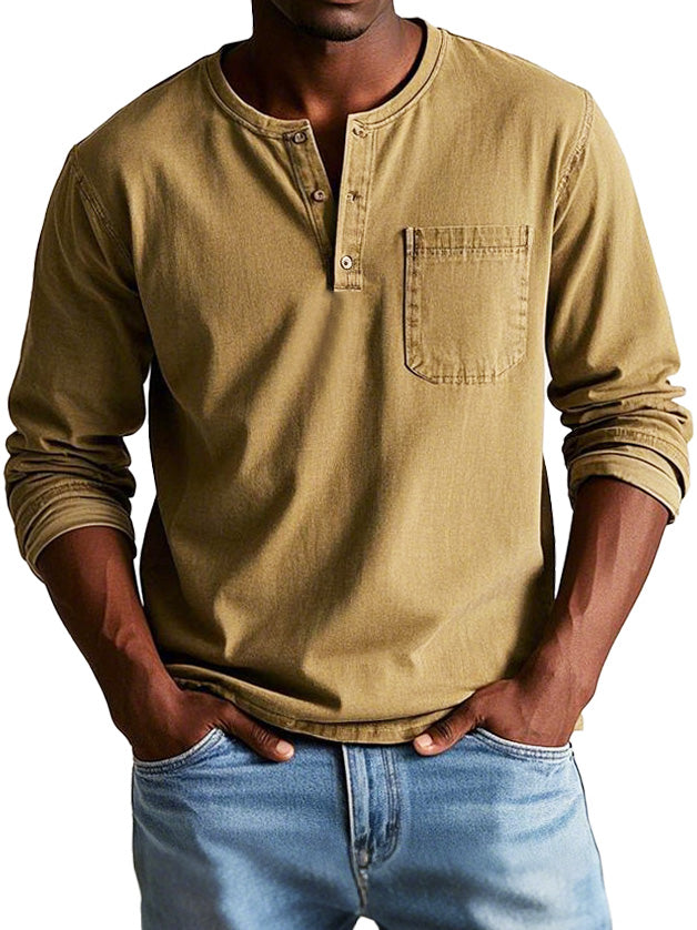 Brody | Vintage Henley Long Sleeve Shirt