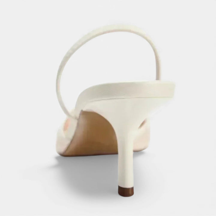 Anna | Embroidered Mesh Pointed Toe Mule Heels