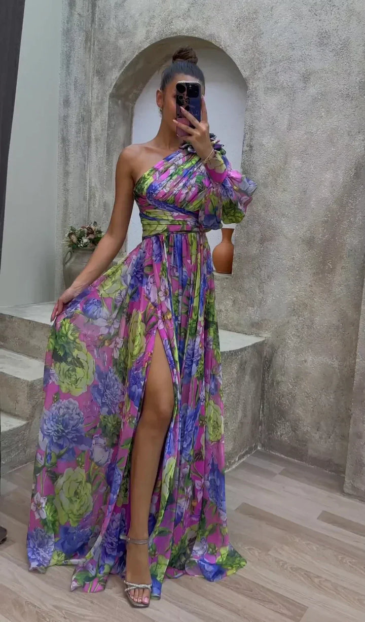 Alice | One-Shoulder Floral Maxi Summer Dress