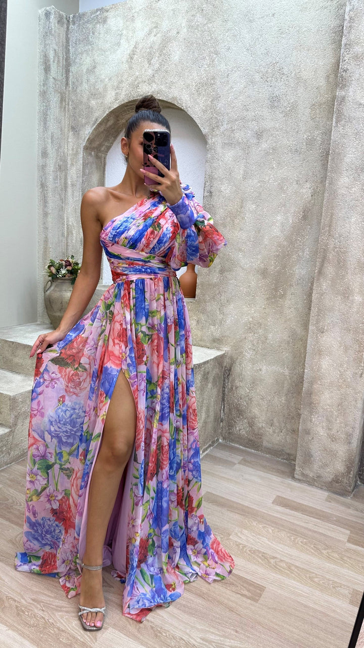 Alice | One-Shoulder Floral Maxi Summer Dress