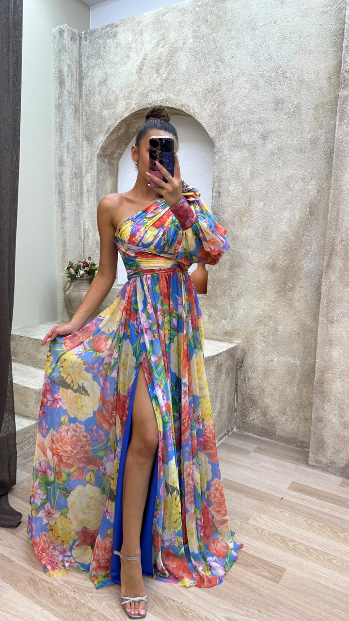 Alice | One-Shoulder Floral Maxi Summer Dress