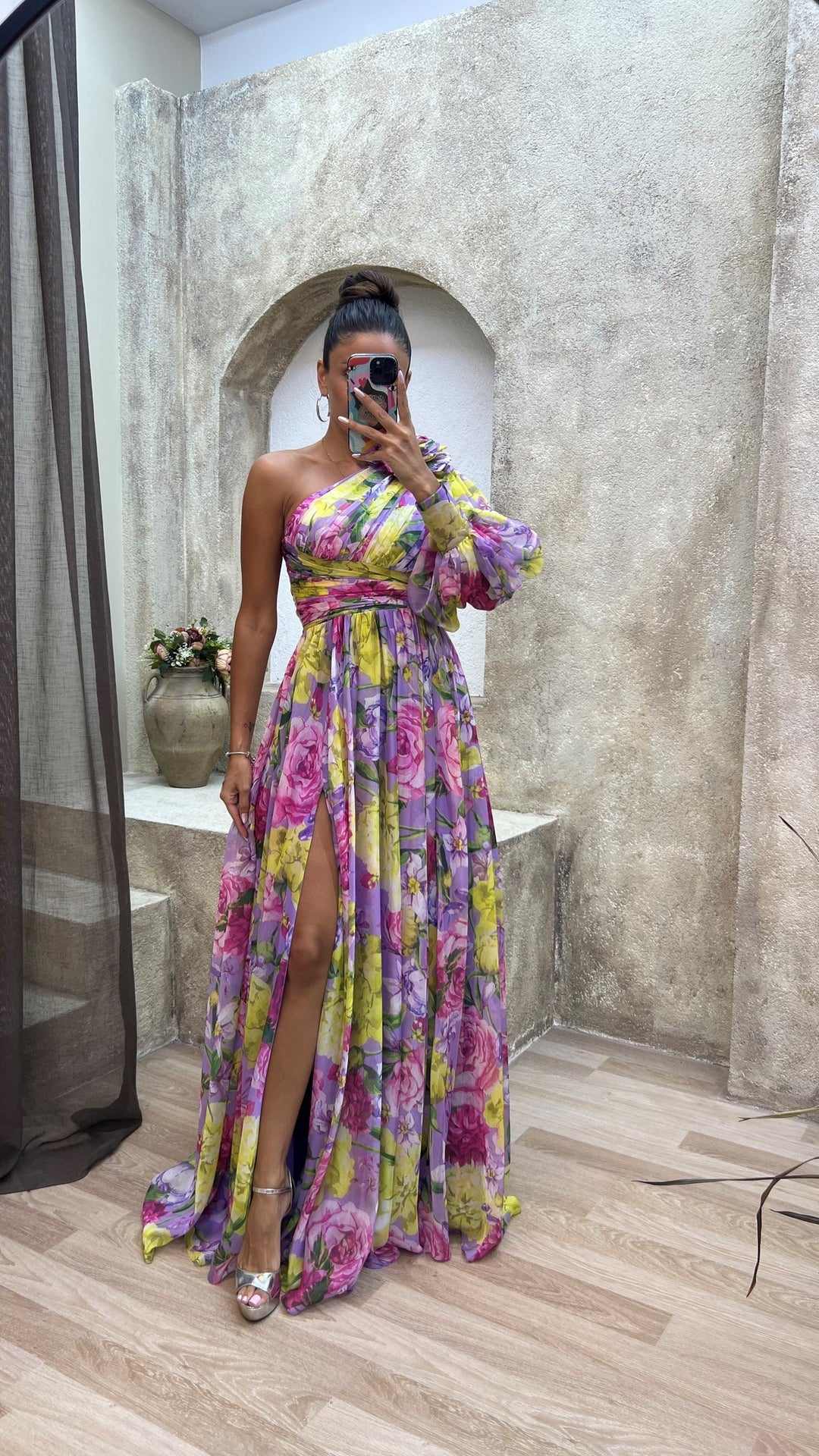 Alice | One-Shoulder Floral Maxi Summer Dress