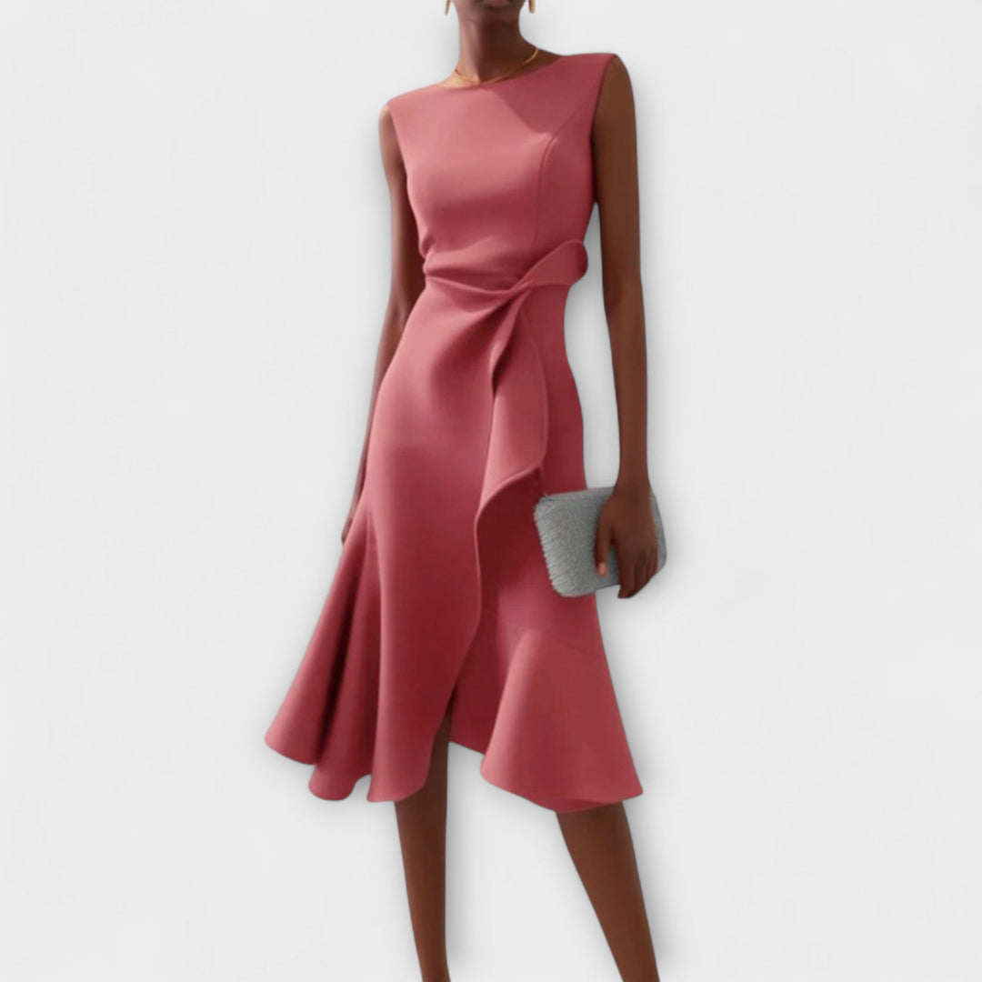 Mila | Ruffle Midi Cocktail Dress