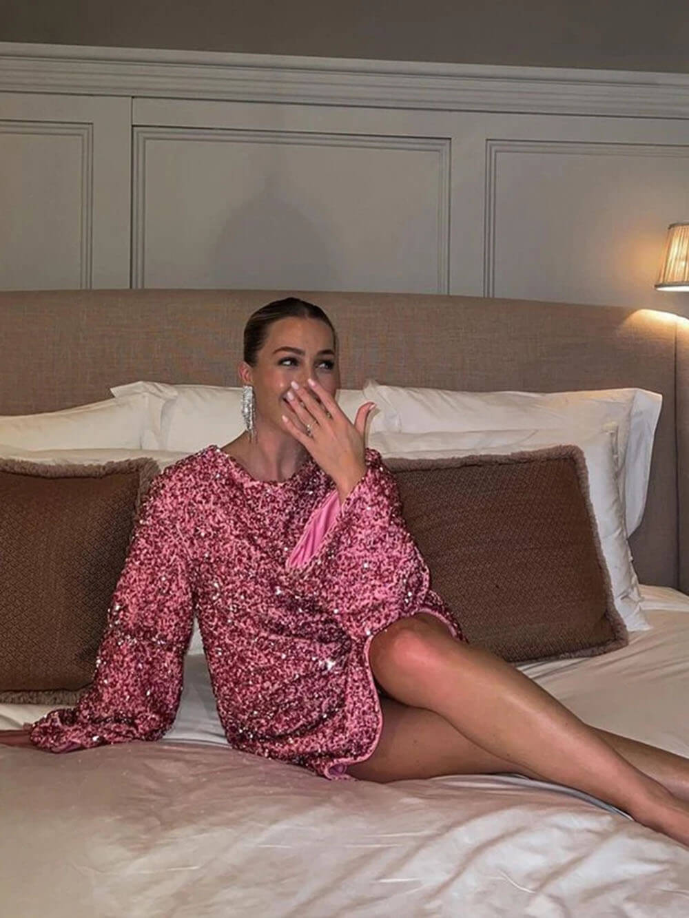 Justine | Sequin Open Back Mini Dress