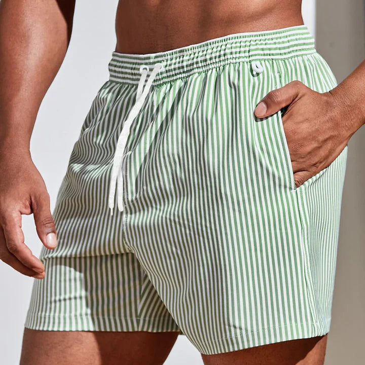 Bruce | Striped Quick-Dry Swim Shorts