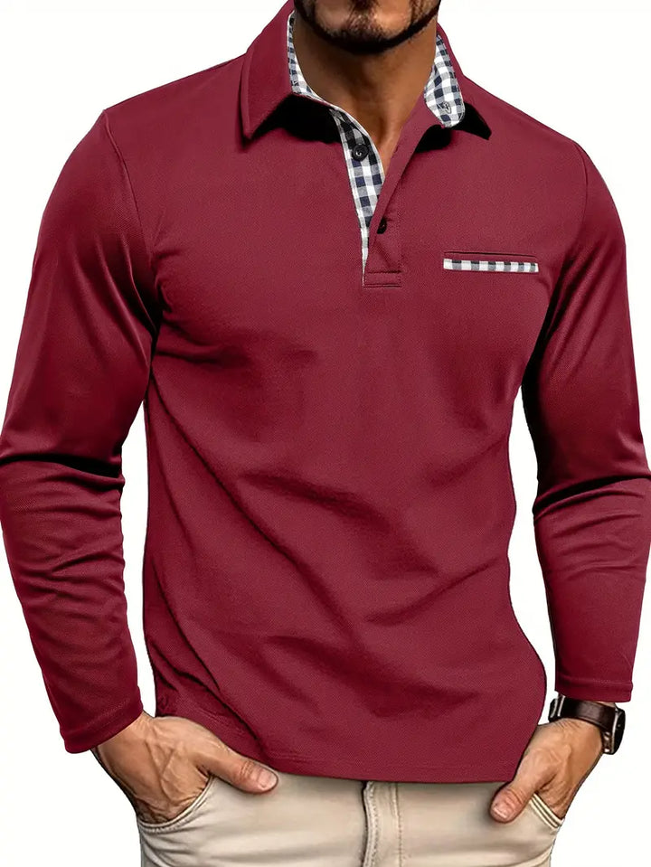 Simon | Slim Fit Long Sleeve Polo Shirt