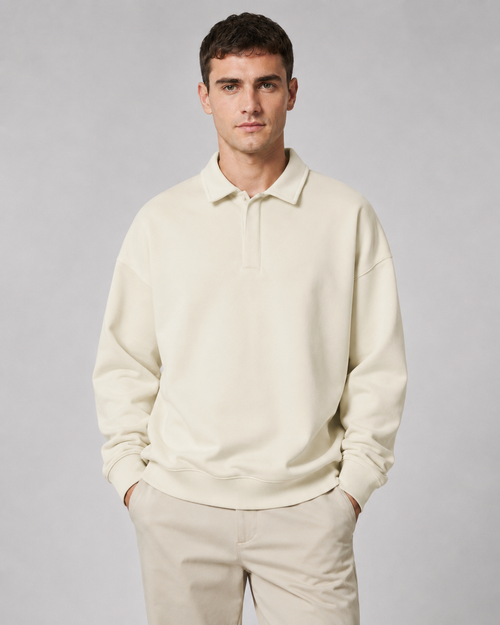 Aaron polo collar oversized sweatshirt - front view 1