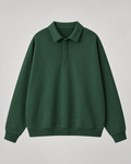 Aaron polo collar oversized sweatshirt - full look 2