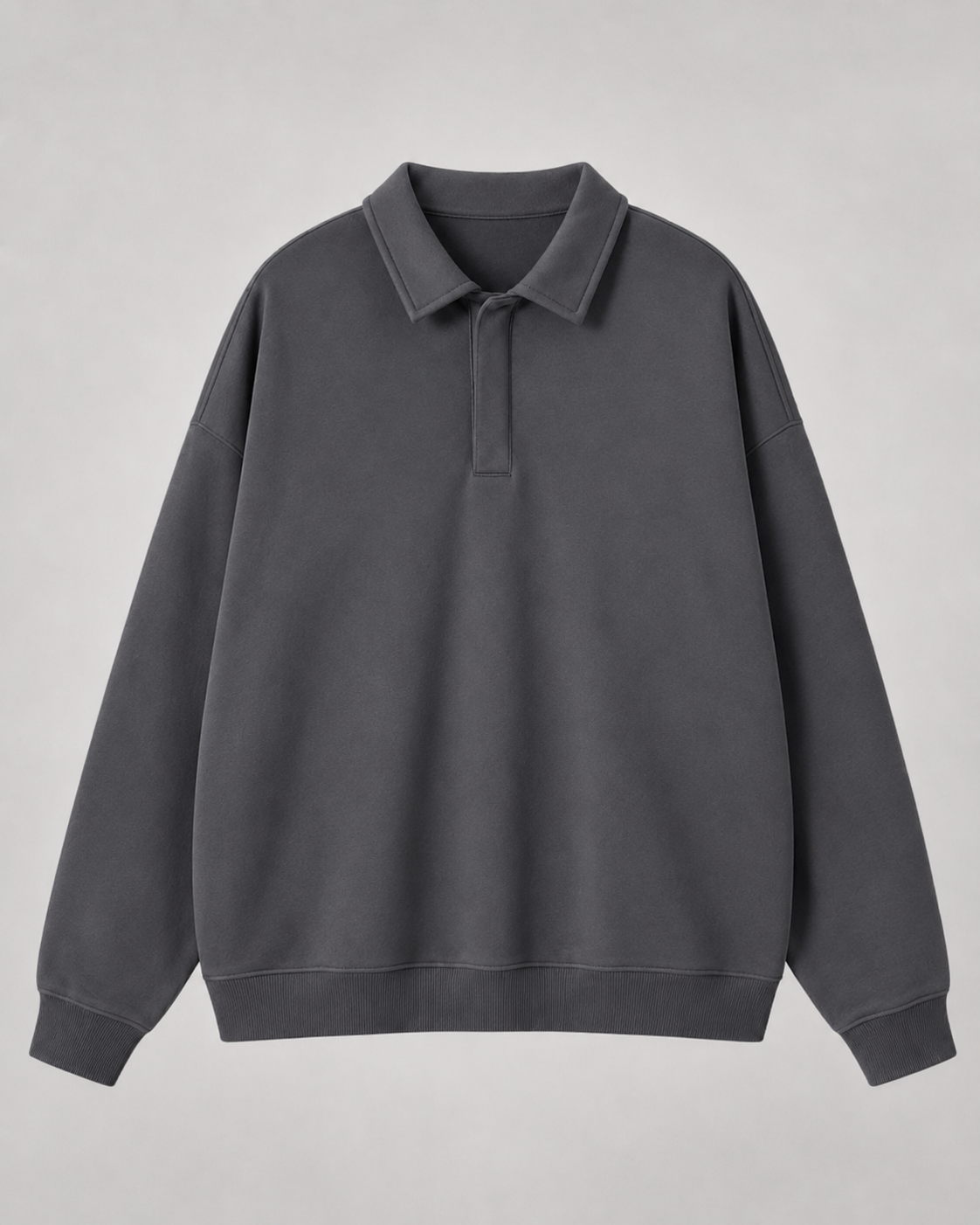 Aaron polo collar oversized sweatshirt - full look 1