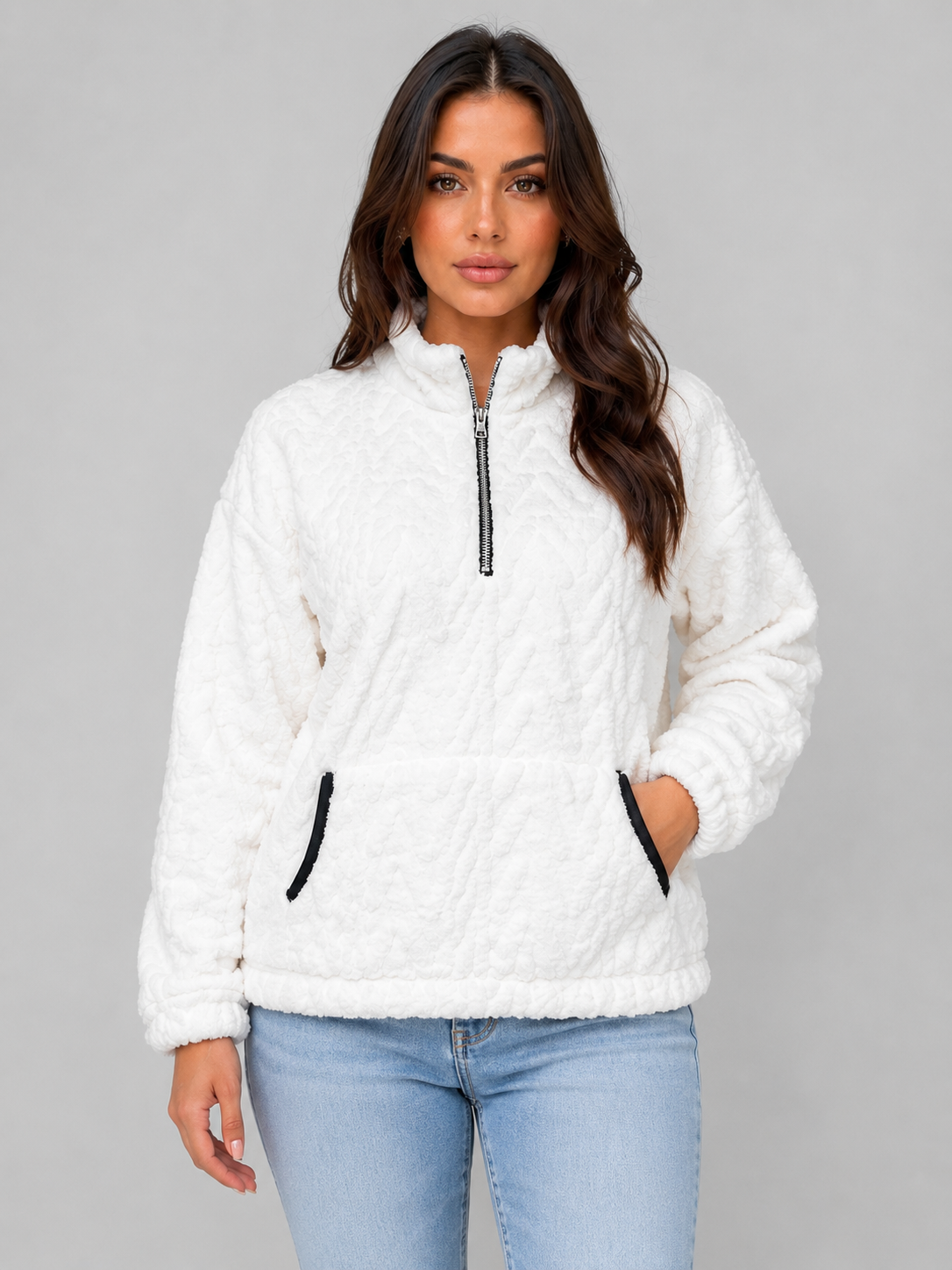 Adeline | Plush Half Zip Pullover