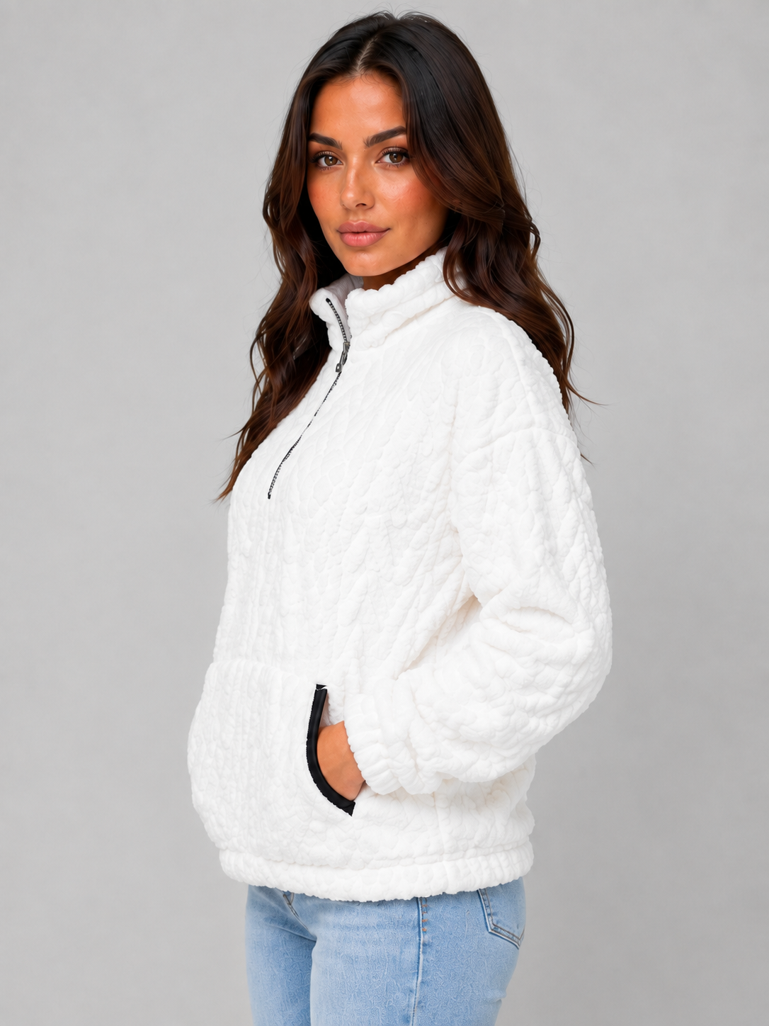 Adeline | Plush Half Zip Pullover