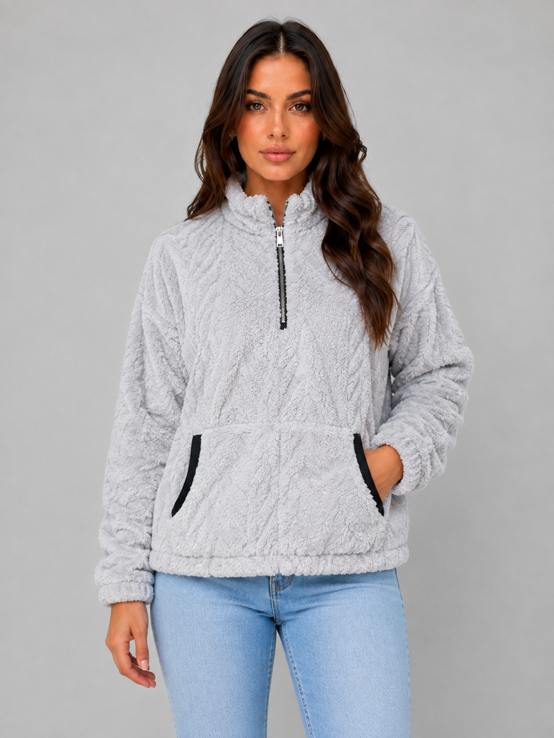 Adeline | Plush Half Zip Pullover