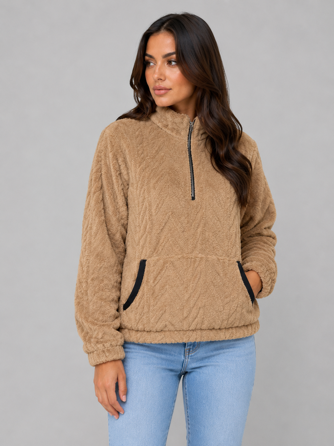 Adeline | Plush Half Zip Pullover