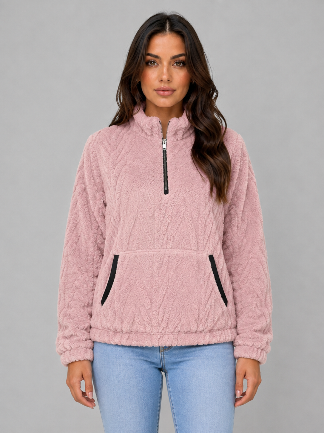 Adeline | Plush Half Zip Pullover