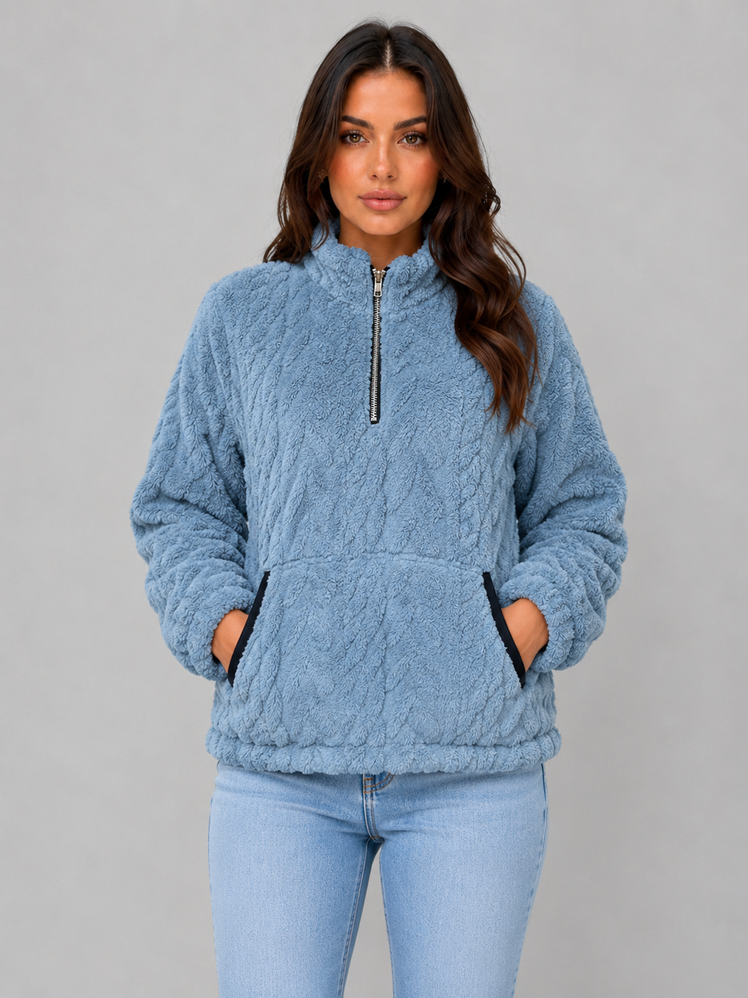 Adeline | Plush Half Zip Pullover