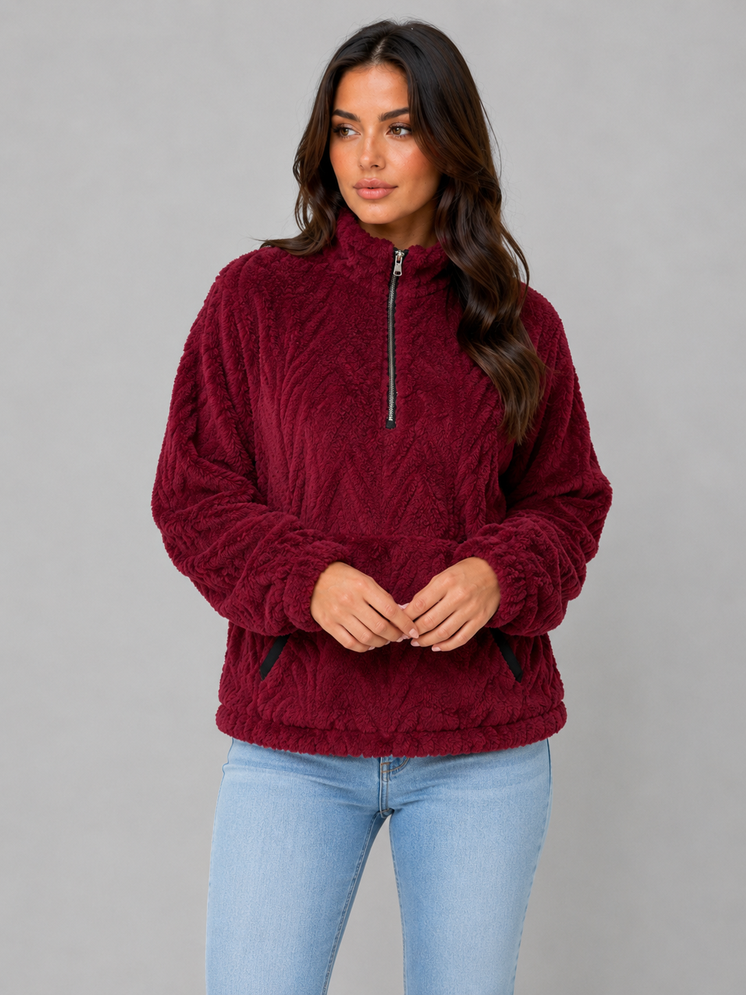 Adeline | Plush Half Zip Pullover