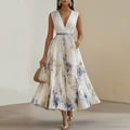 Adriana | Elegant Floral Pleated Midi Dress
