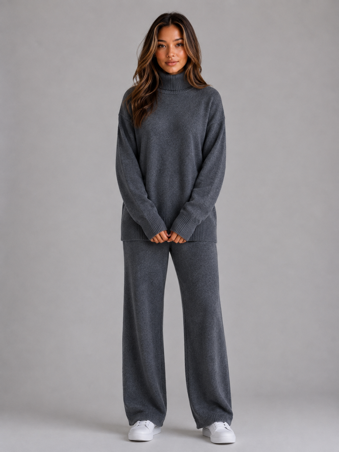 Agnes oversized knitted lounge set roll neck - color options 2