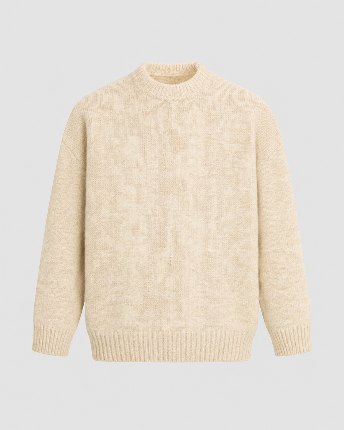 Alan wool crewneck sweater marled knit - full look