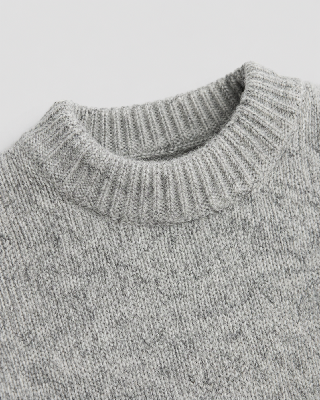 Alan wool crewneck sweater marled knit - fabric detail