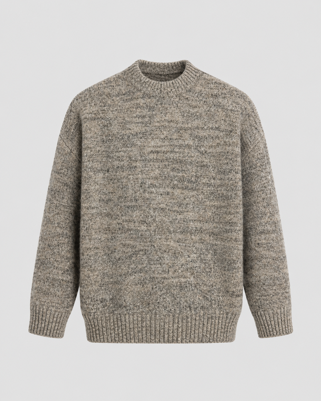 Alan wool crewneck sweater marled knit - color options 2