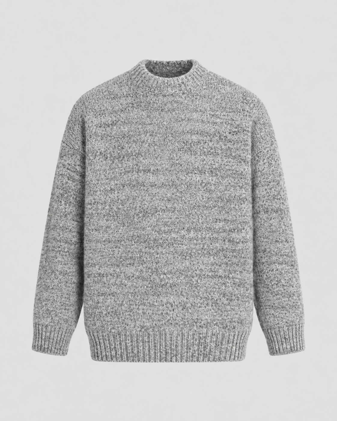 Alan wool crewneck sweater marled knit - color options 3