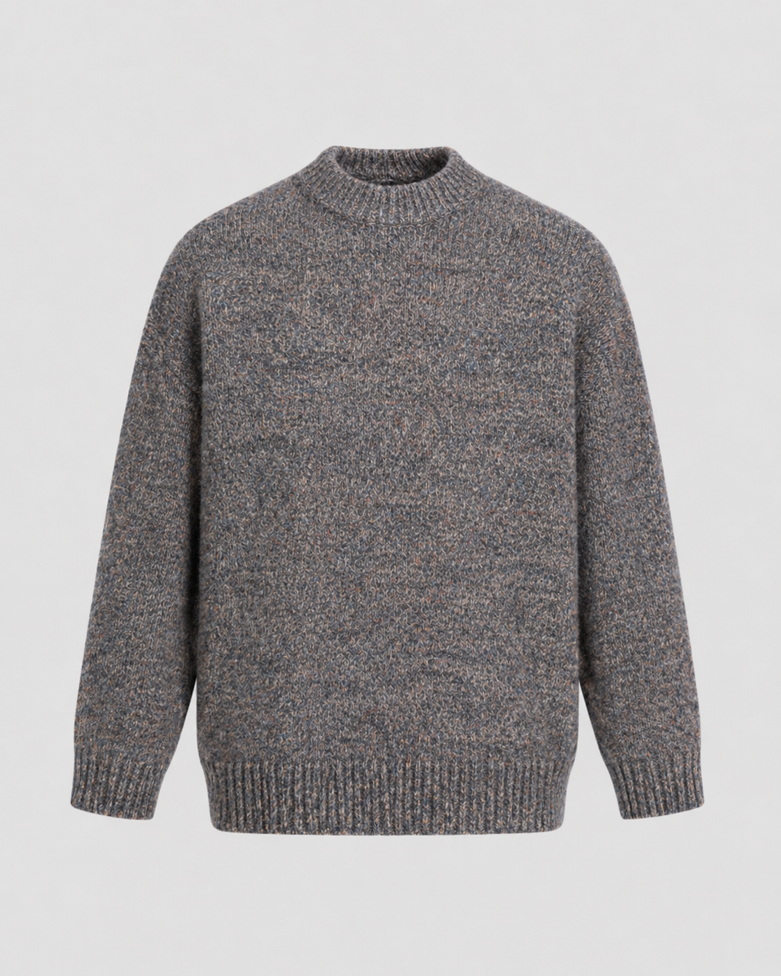 Alan wool crewneck sweater marled knit - styled outfit 1