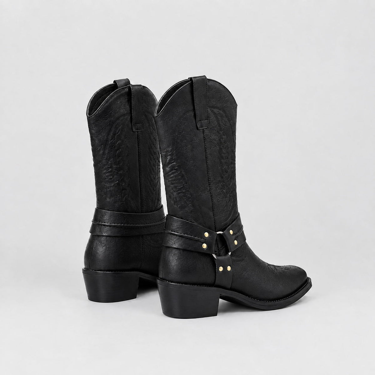 Alderic | Embossed Leather Western Boots
