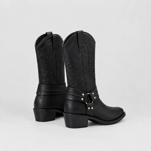 Alderic | Embossed Leather Western Boots