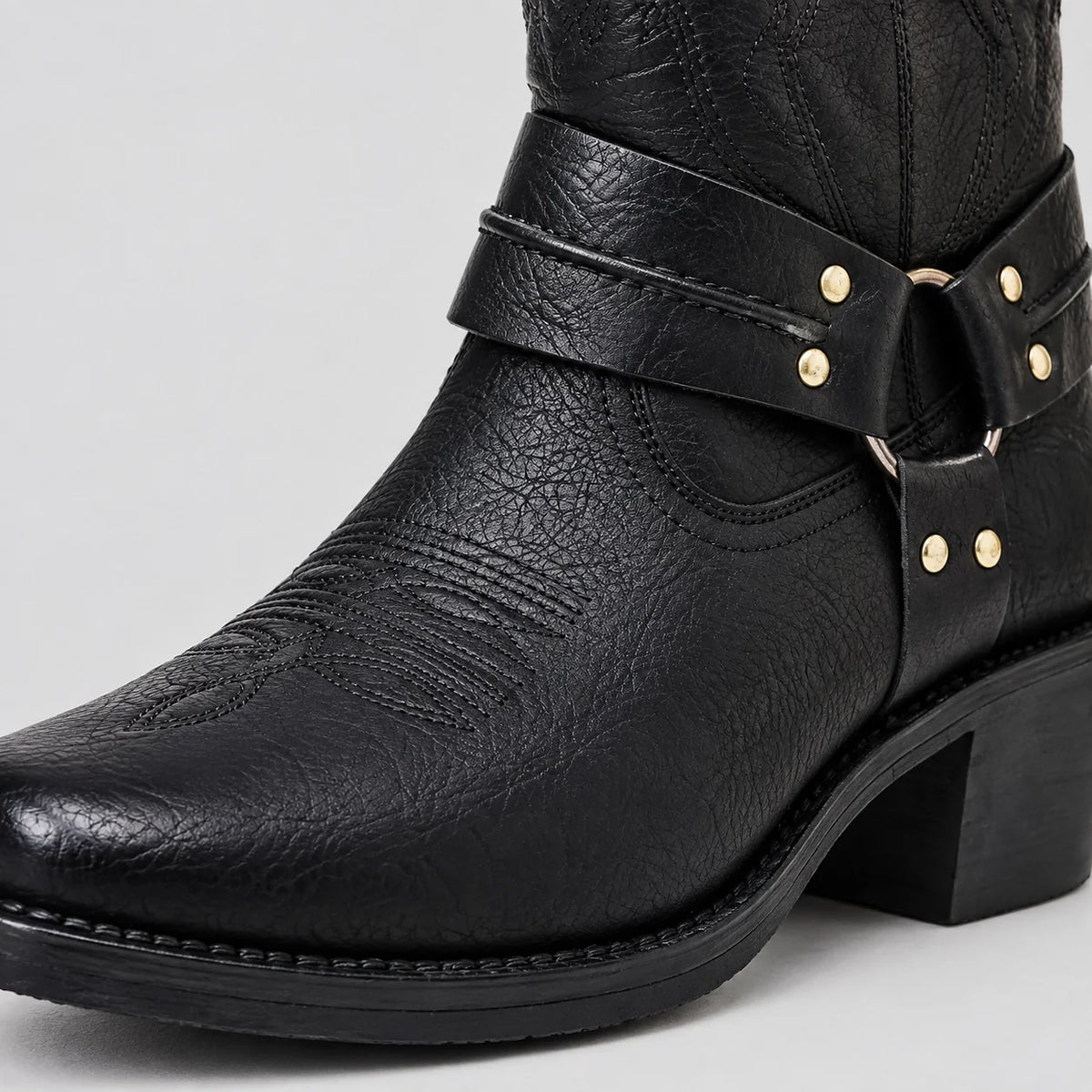 Alderic | Embossed Leather Western Boots
