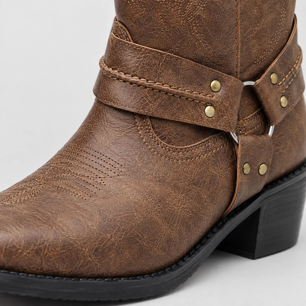 Alderic | Embossed Leather Western Boots