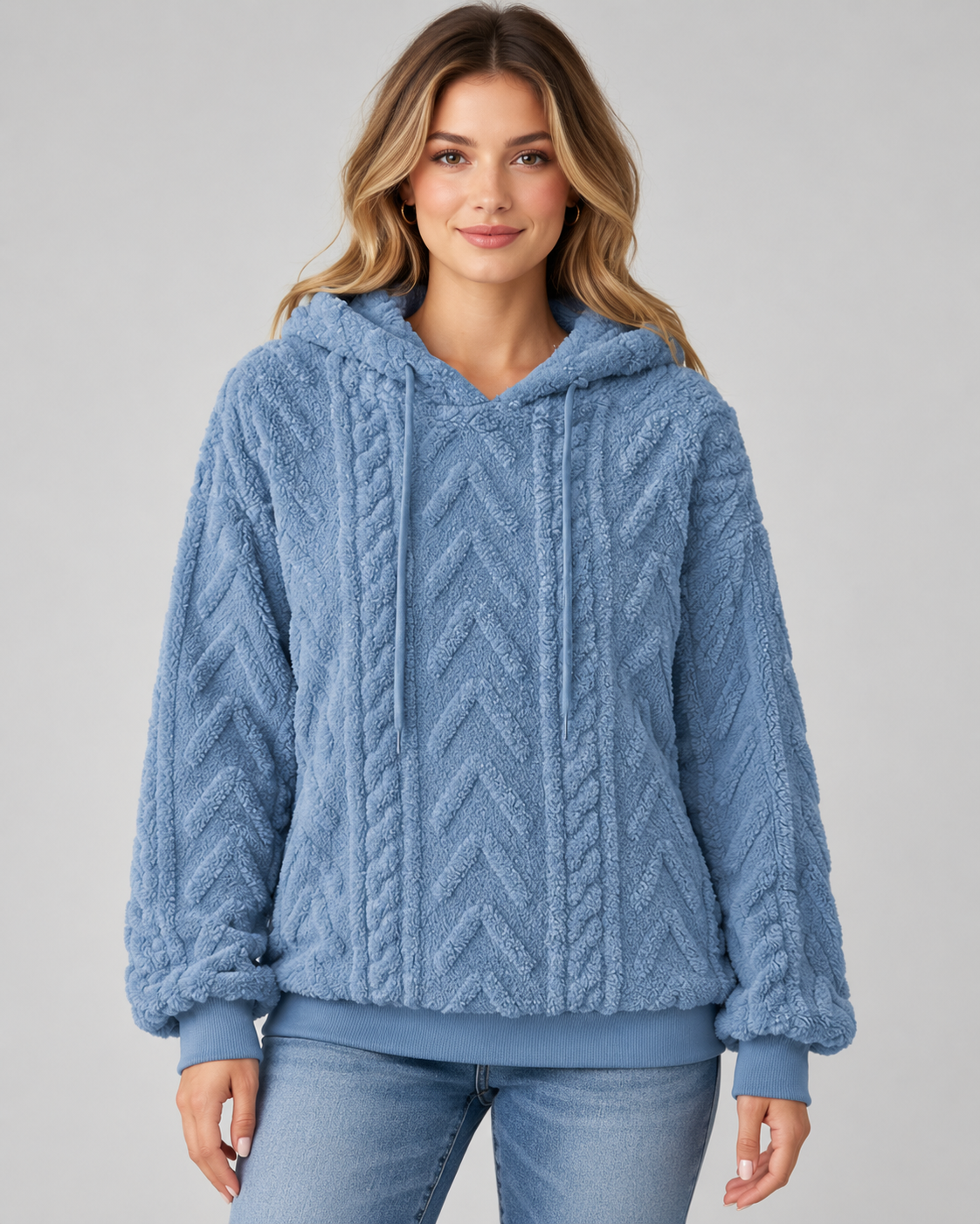 Alessandra | Cable-Knit Textured Hoodie