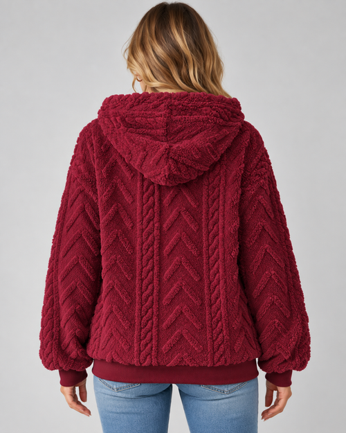 Alessandra | Cable-Knit Textured Hoodie