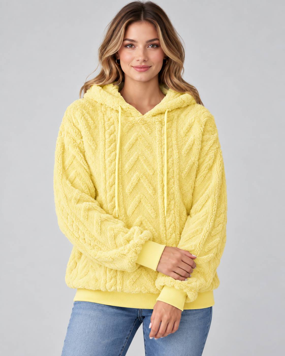 Alessandra | Cable-Knit Textured Hoodie