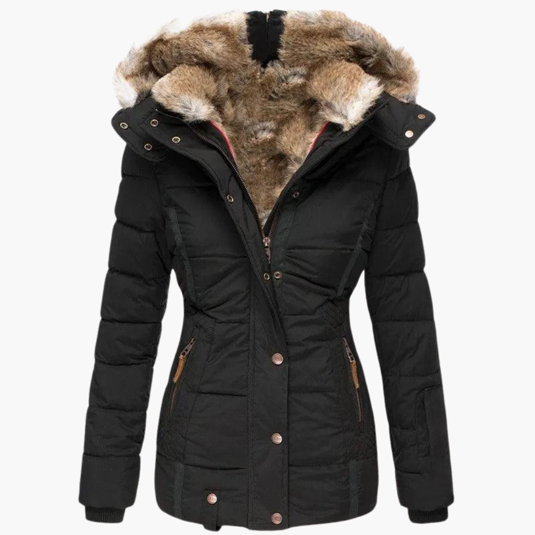 Alexandra fur-lined hooded parka - front view