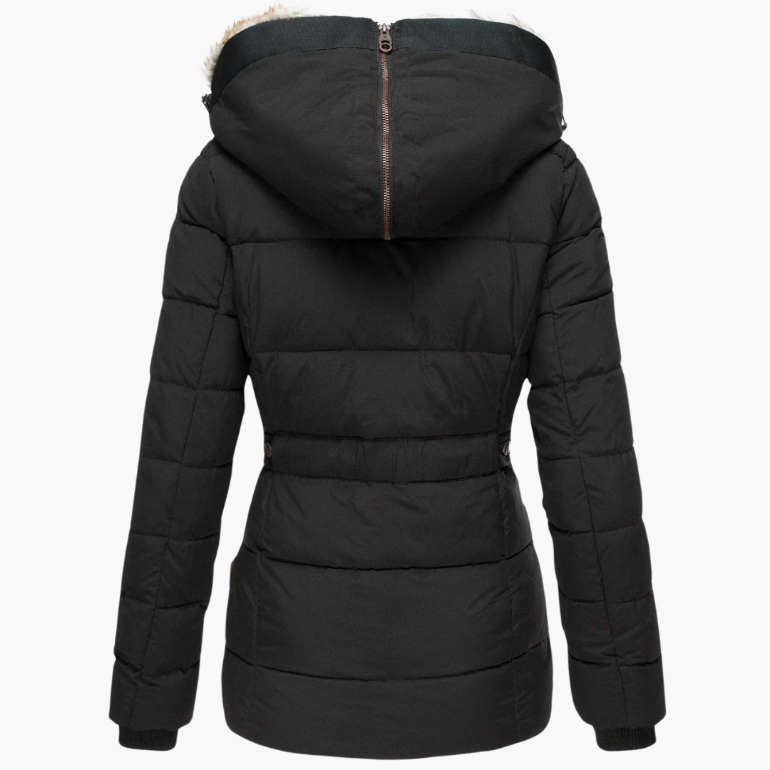 Alexandra fur-lined hooded parka - side view