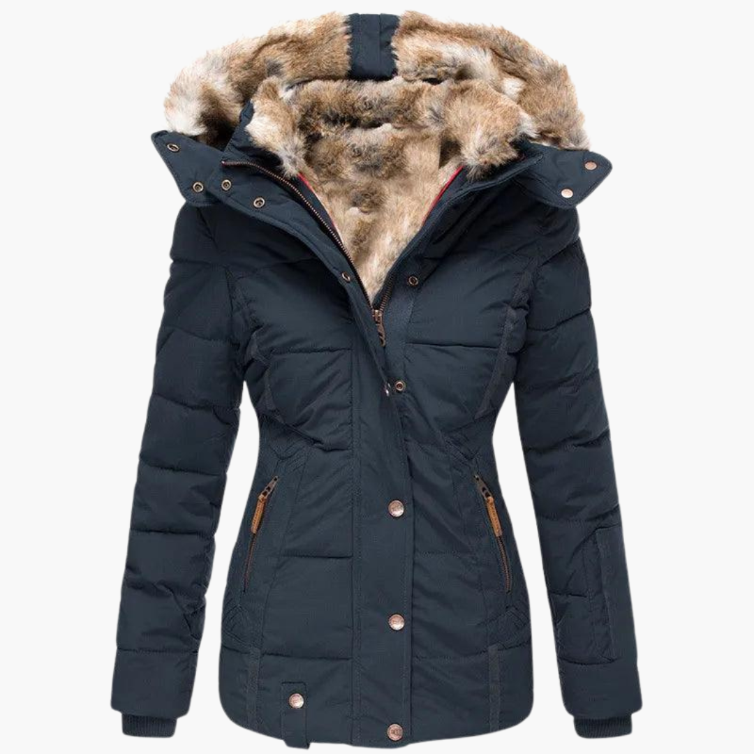 Alexandra fur-lined hooded parka - lining detail