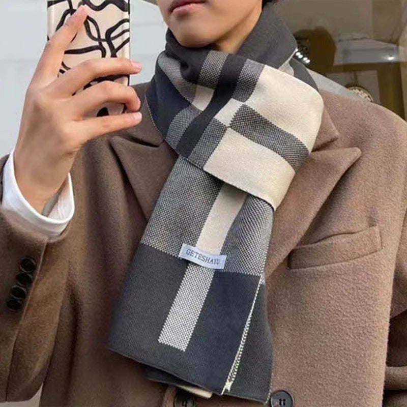 Alistair | Checkered Wool Wrap Shawl