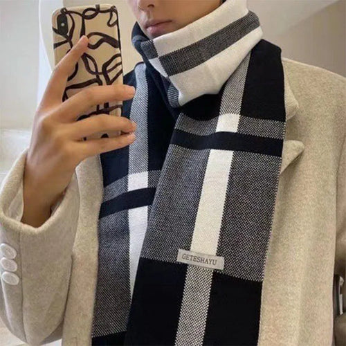 Alistair | Checkered Wool Wrap Shawl