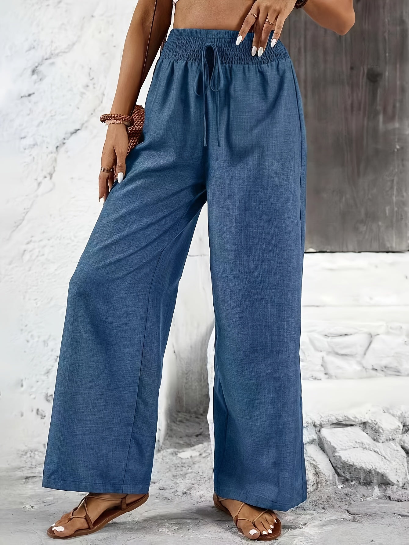Amalia | Wide Leg Drawstring Trousers