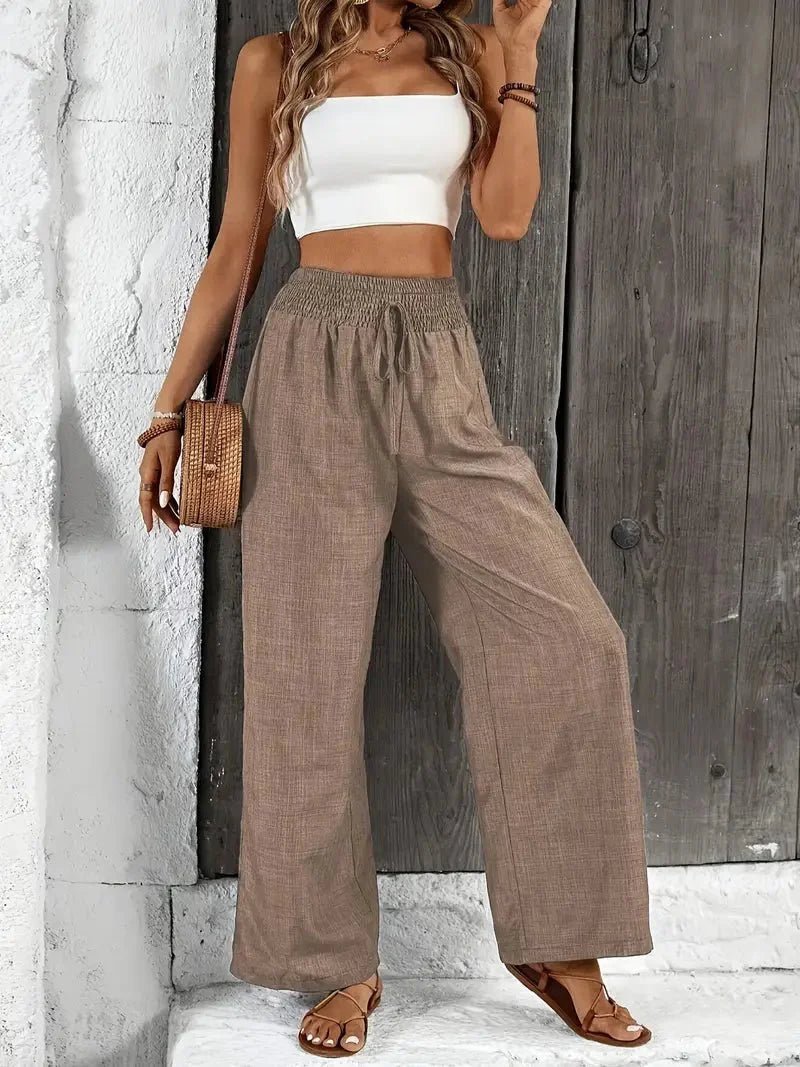 Amalia | Wide Leg Drawstring Trousers