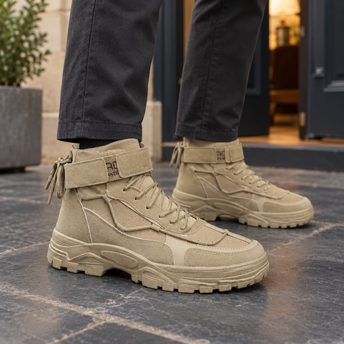 Ambrose strap lace-up work boots, khaki