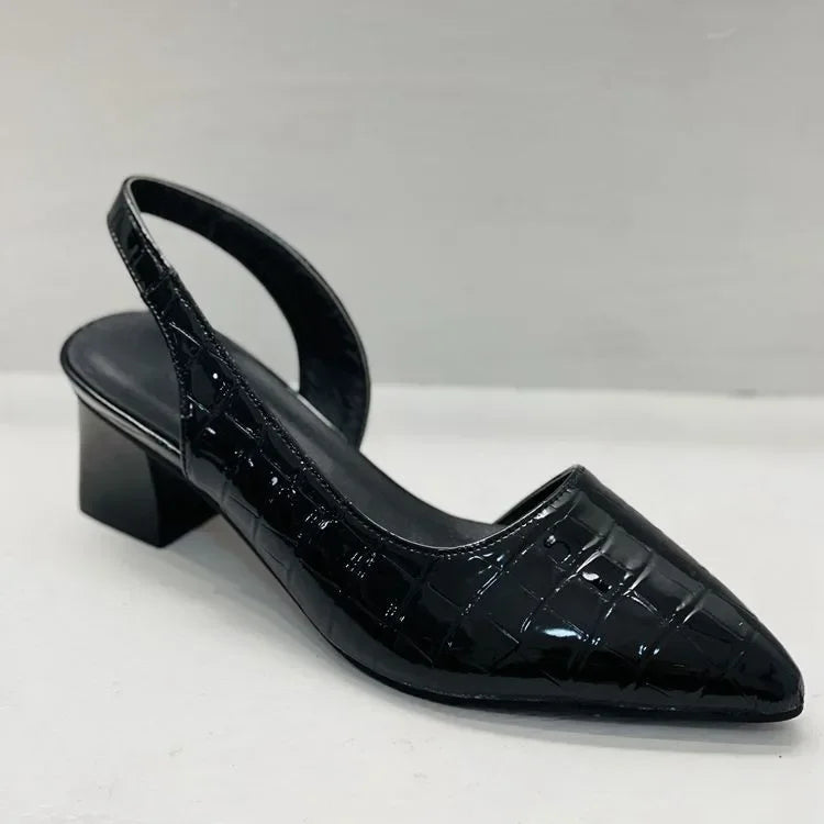 Amelia | Pointed Toe Slingback Block Heel Pumps