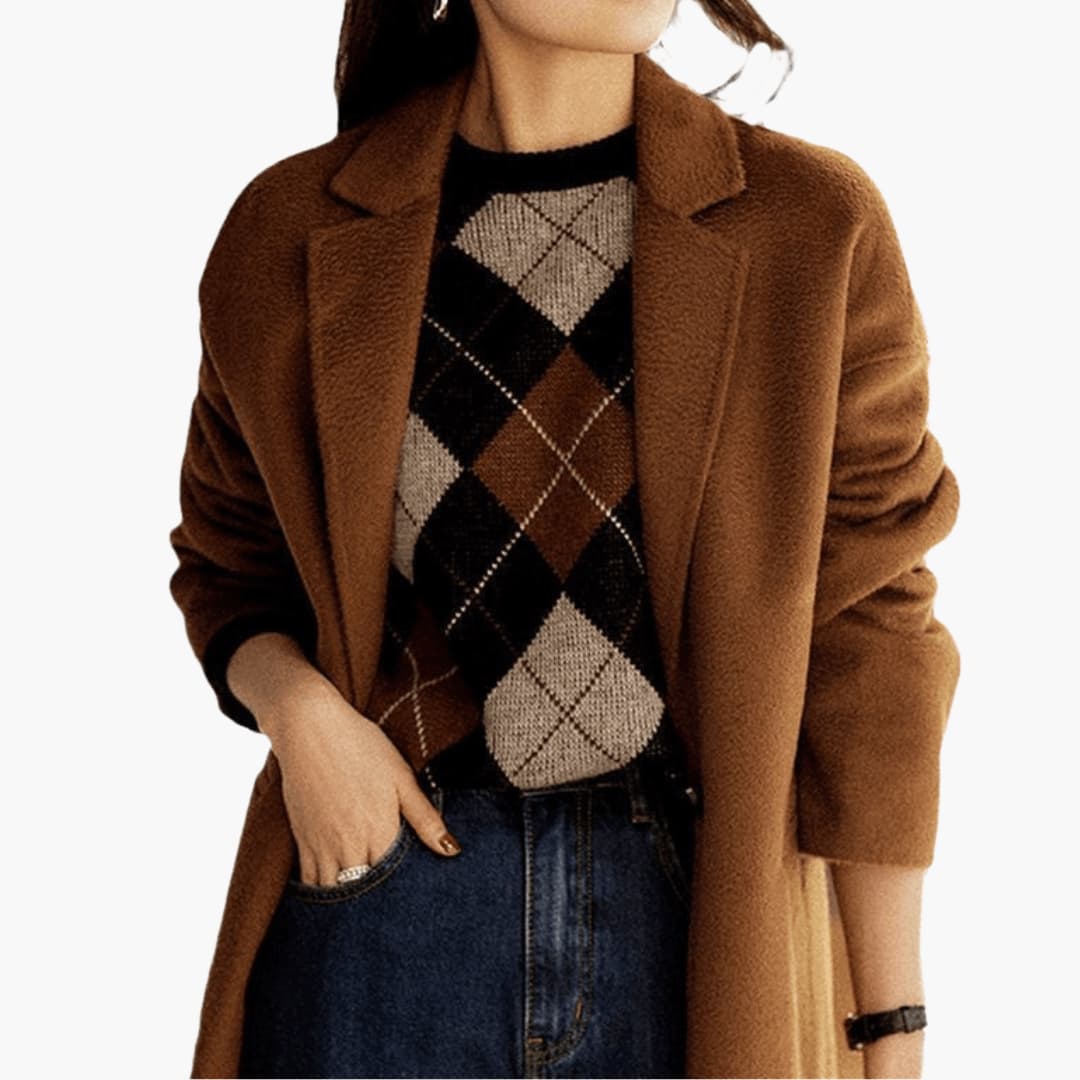 Amelia retro stripe knit sweater - front view
