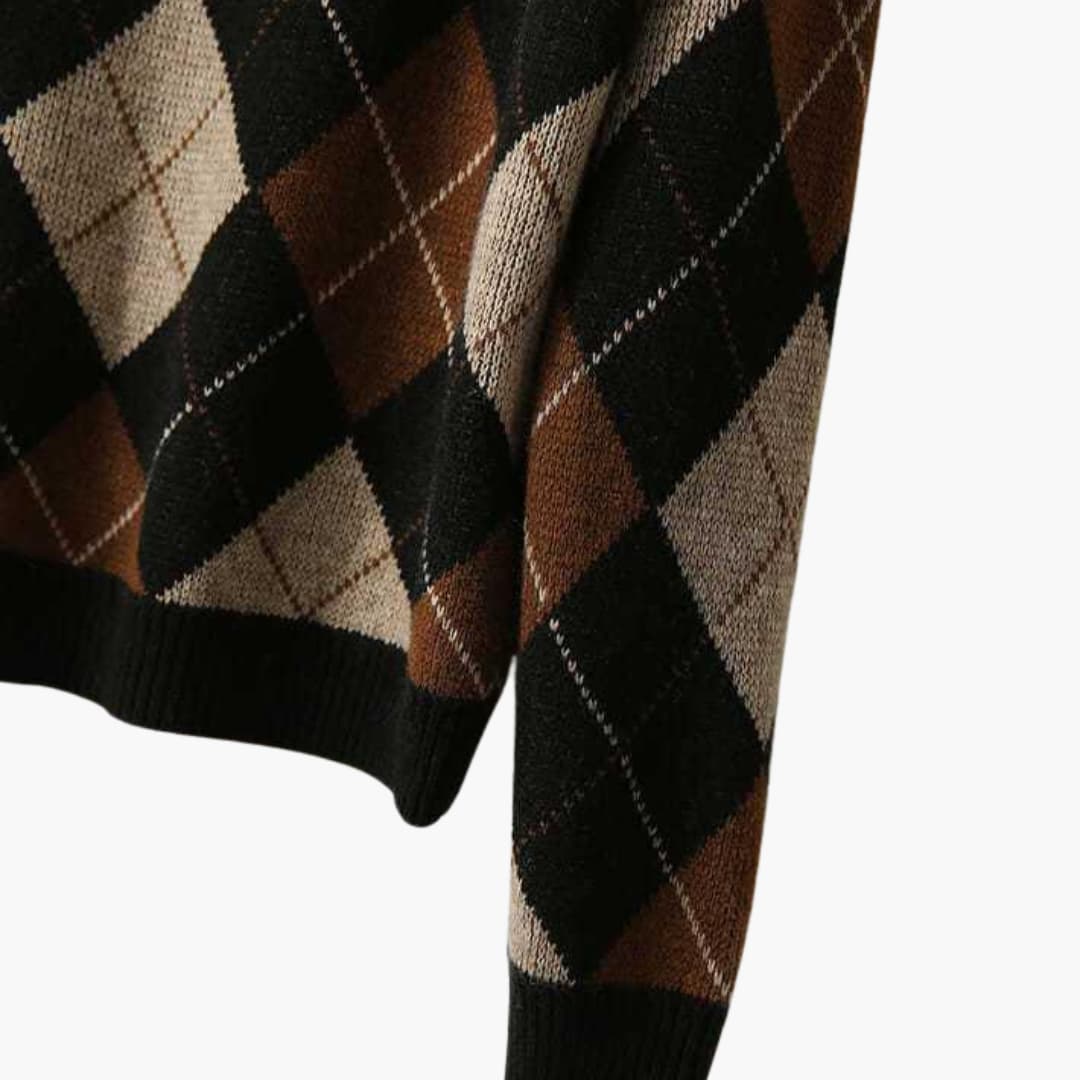 Amelia retro stripe knit sweater - fabric detail