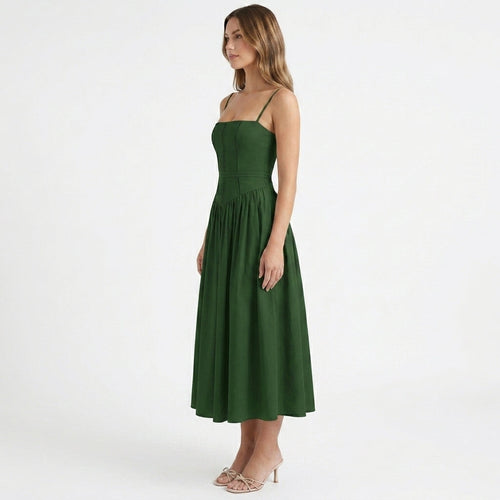 Amelie | Corset Wedding Guest Midi Dress