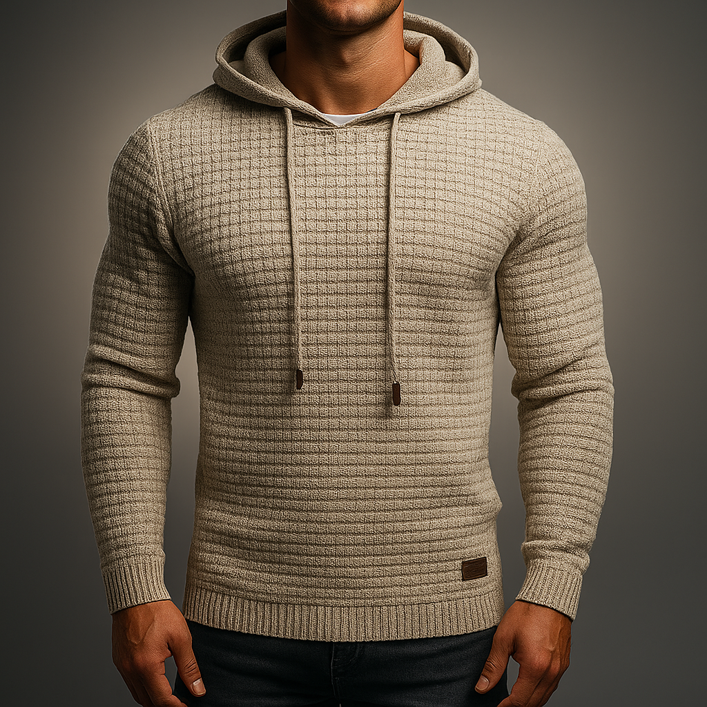 Andrew knit hoodie - front view